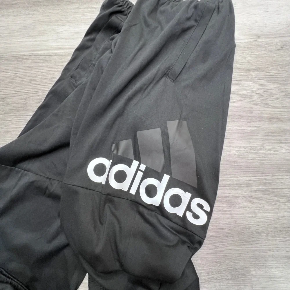 Adidas Mens Essentials French Terry Tapered Cuff Logo Pants Black 2XL GK8988